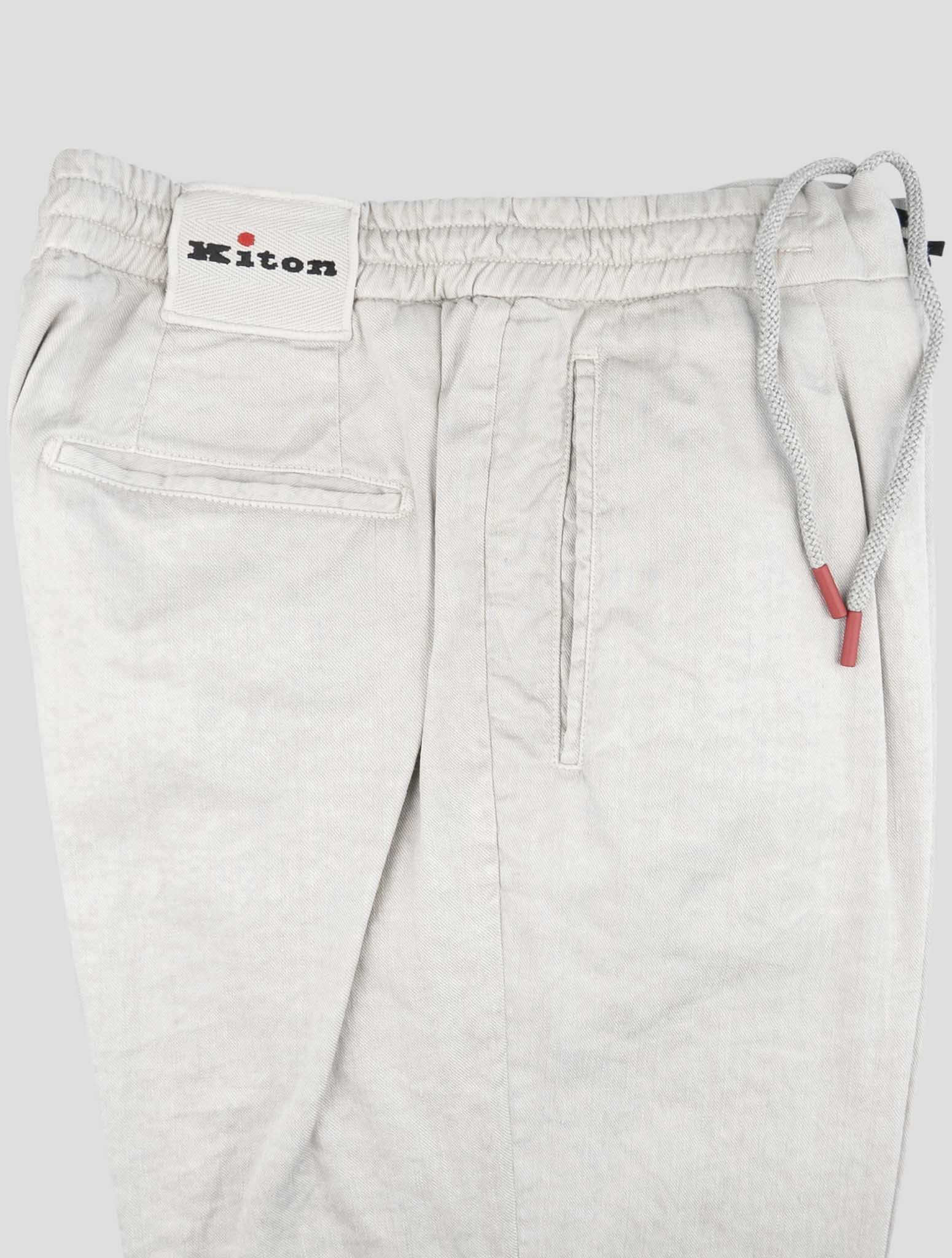 Kiton Gray Linen Cotton Ea Pants