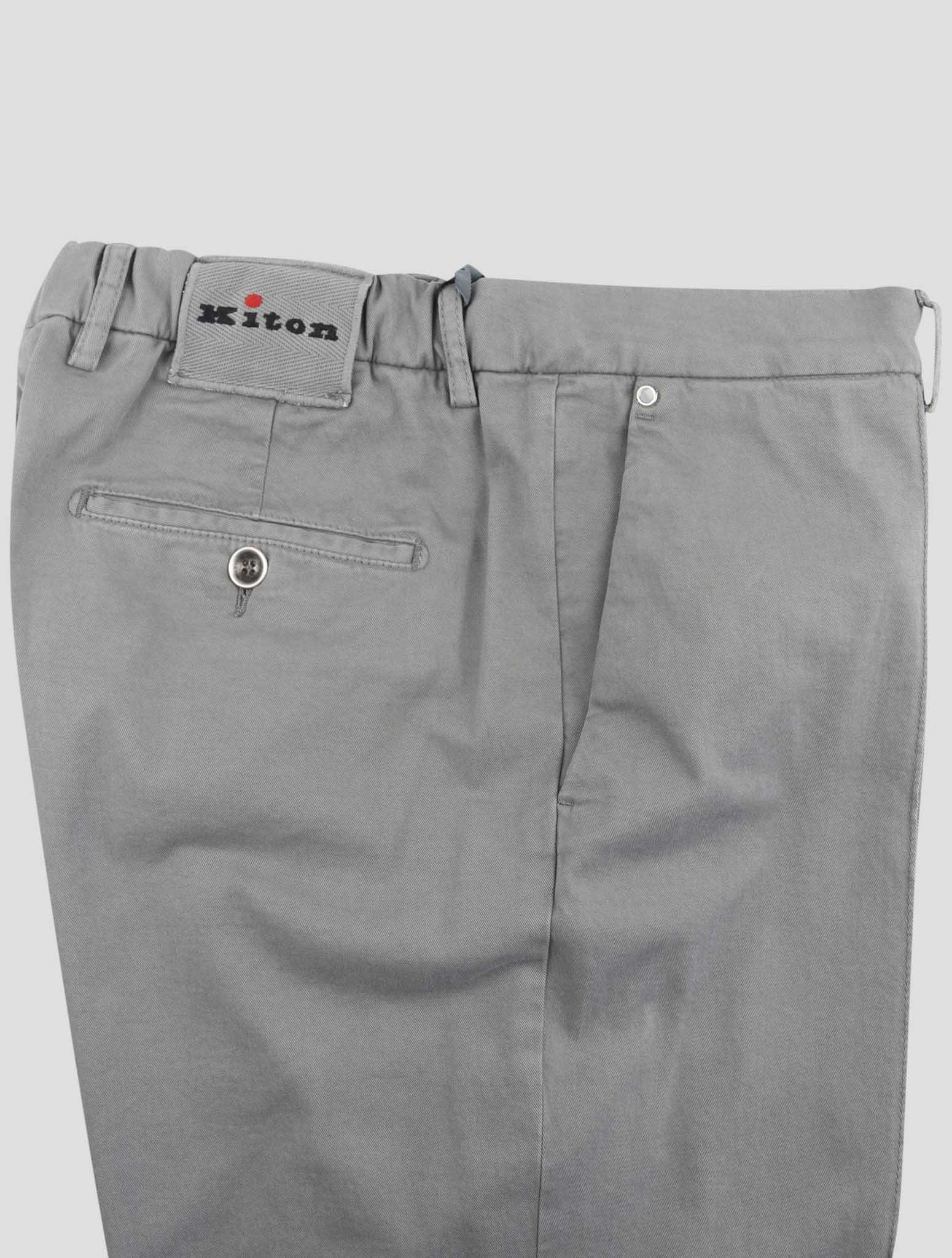 Kiton Gray Cotton Cashmere Ea Pants