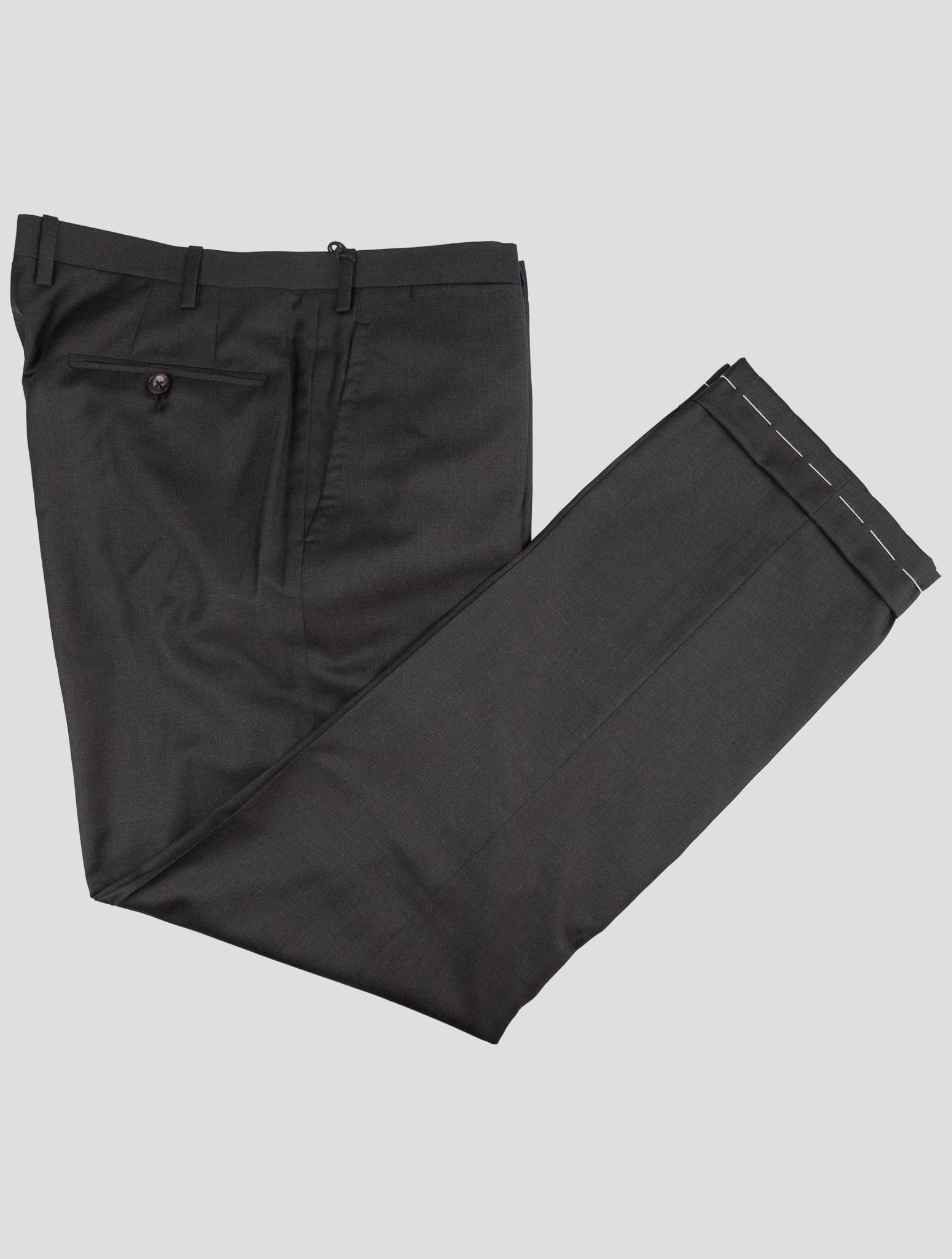 Kiton Gray Wool Dress Pants