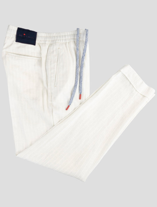 Kiton Beige Linen Ea Pl Pants