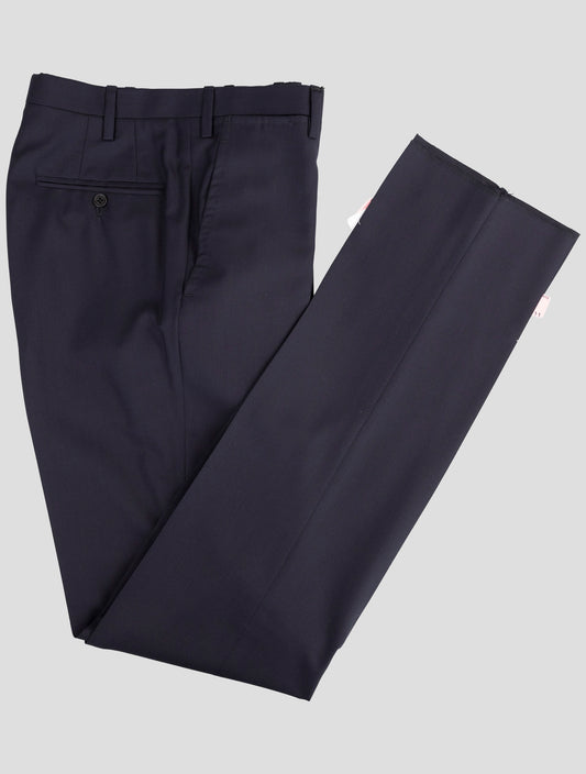 Kiton Dark Blue Wool 150's Dress Pants