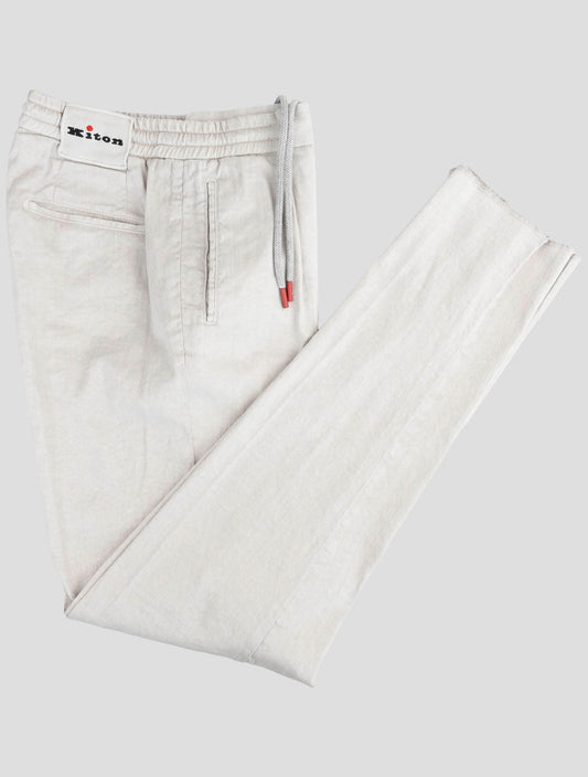 Kiton Gray Linen Cotton Ea Pants