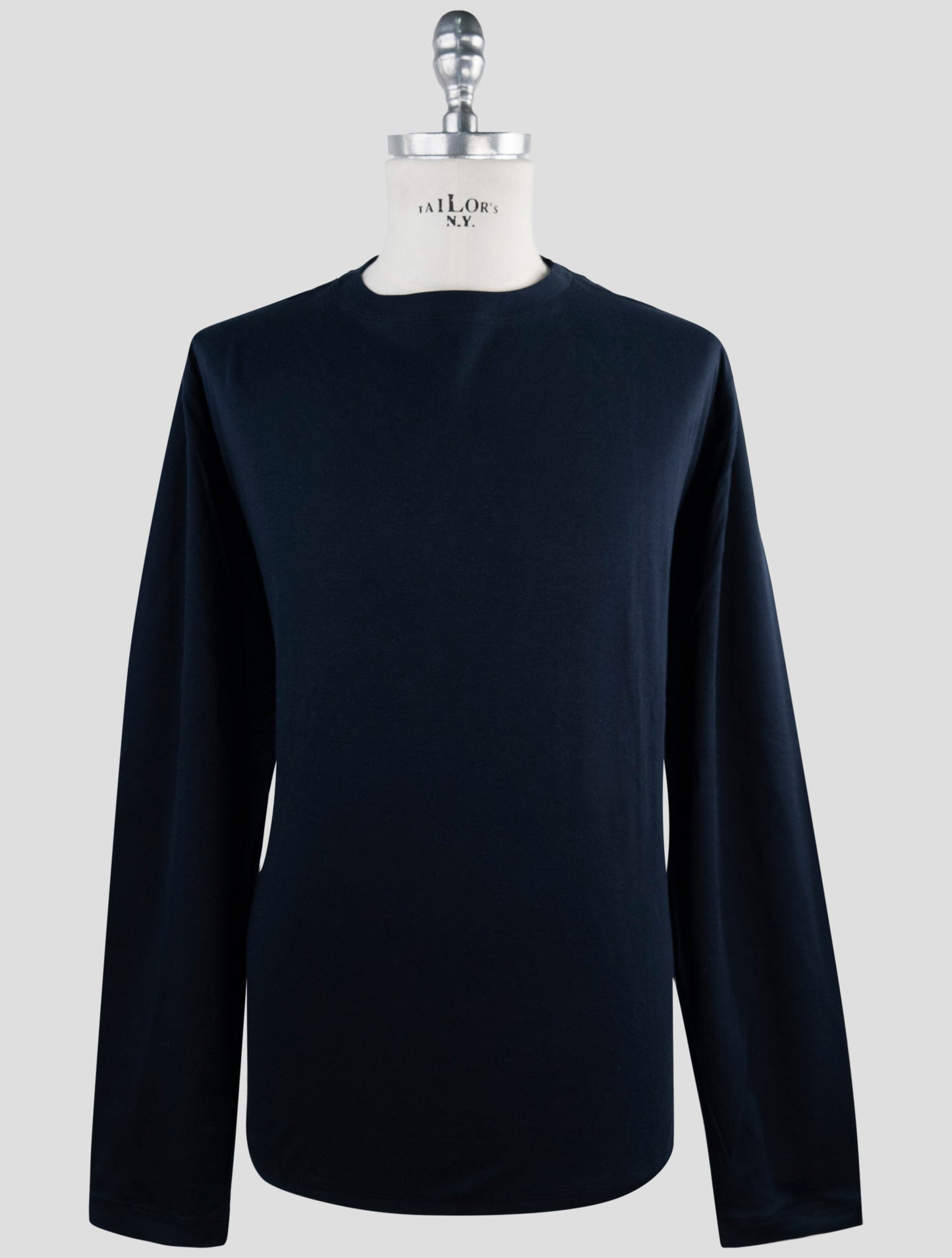 Kiton Blue Cotton Sweater Crewneck