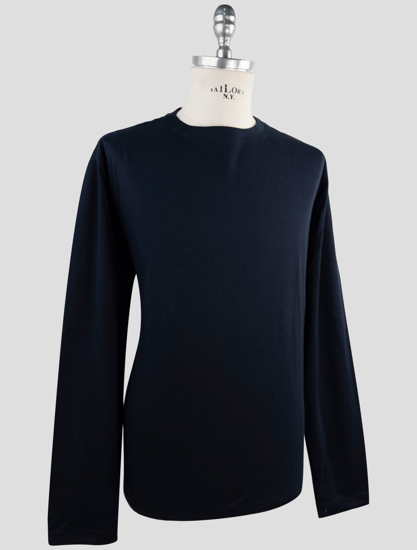 Kiton Blue Cotton Sweater Crewneck