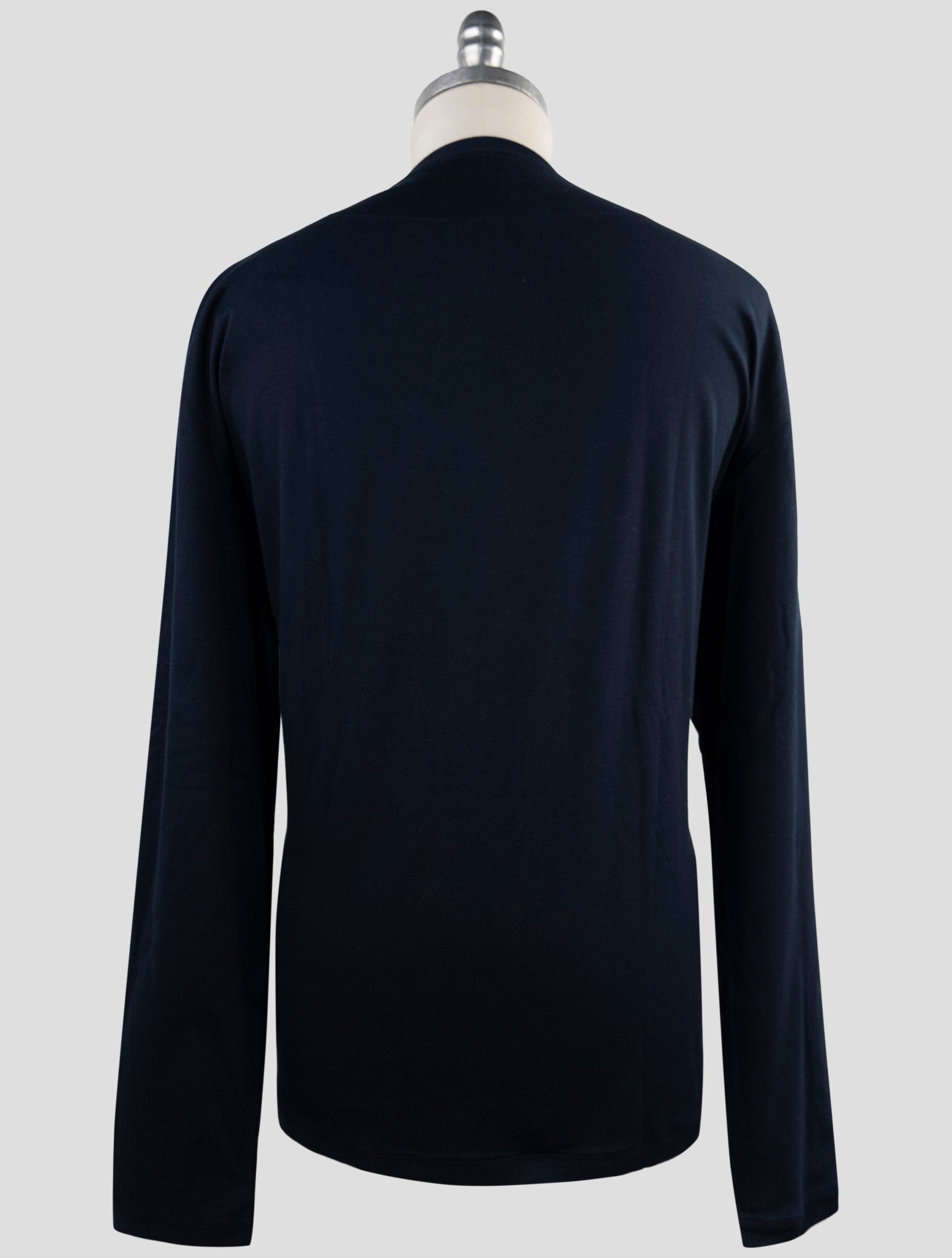 Kiton Blue Cotton Sweater Crewneck