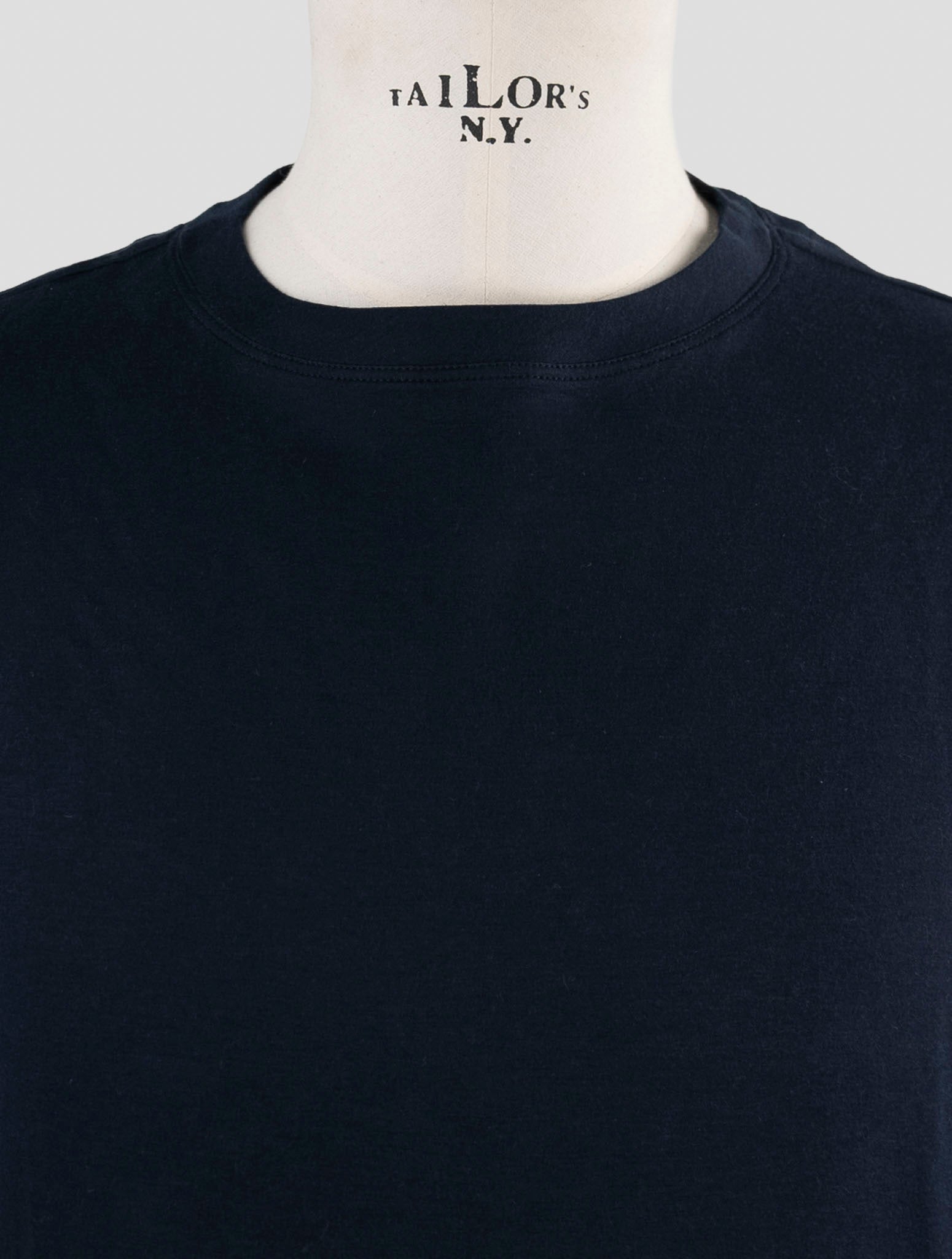Kiton Blue Cotton Sweater Crewneck