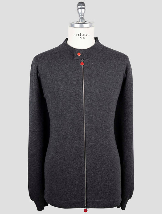 Kiton Dark Gray Wool Sweater Full Zip