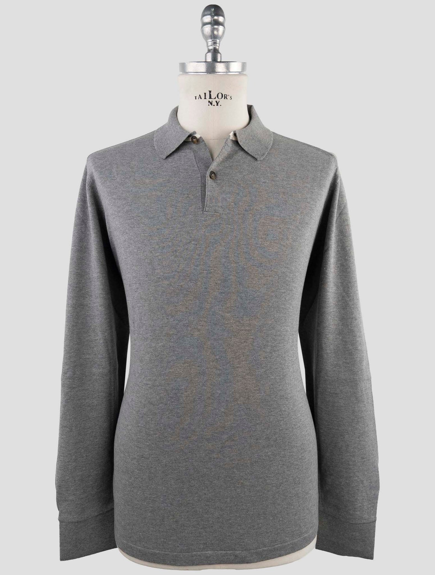 Kiton Gray Cotton Sweater Polo