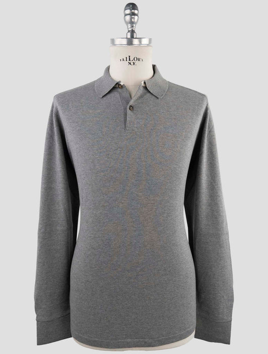 Kiton Gray Cotton Sweater Polo