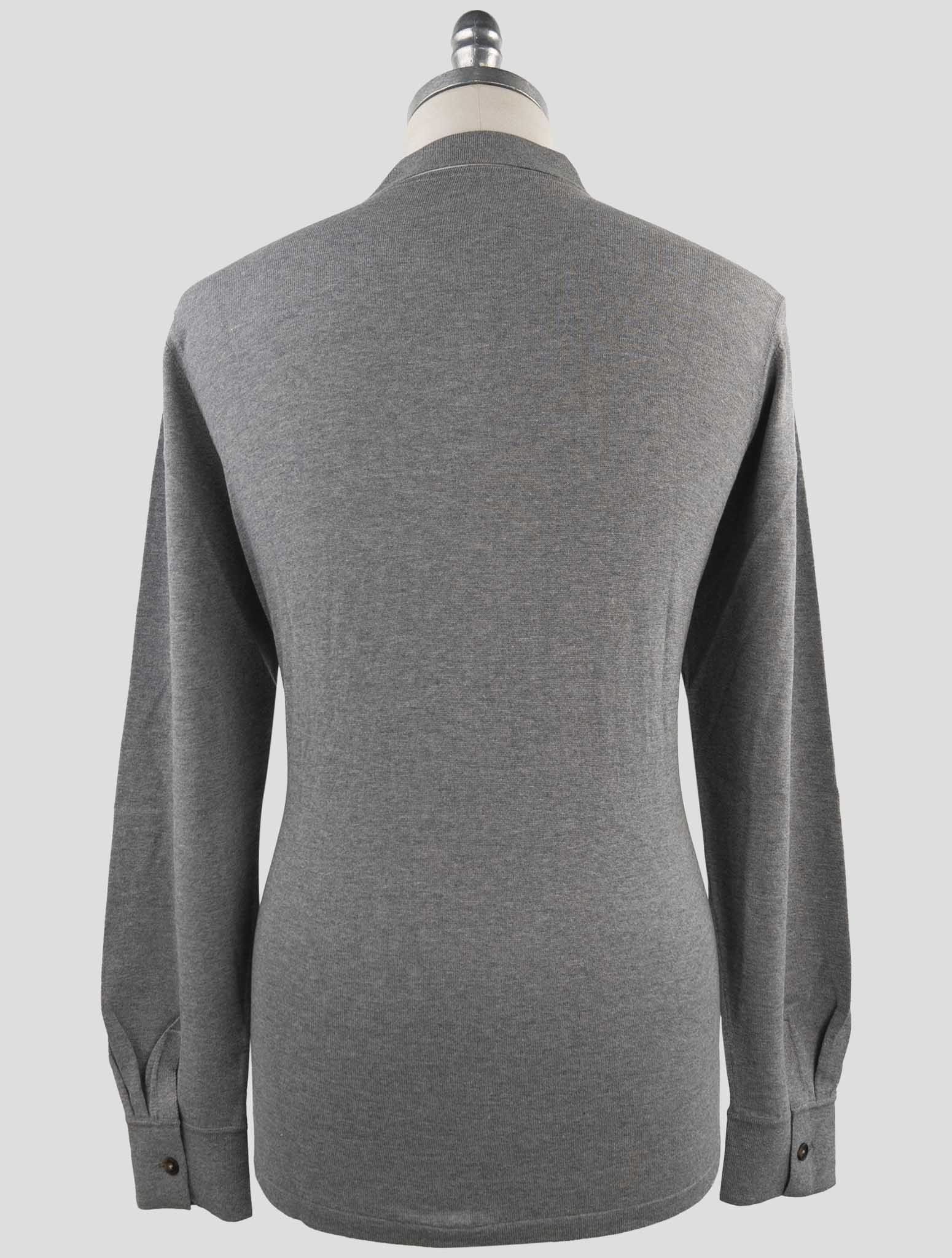 Kiton Gray Cotton Sweater Polo