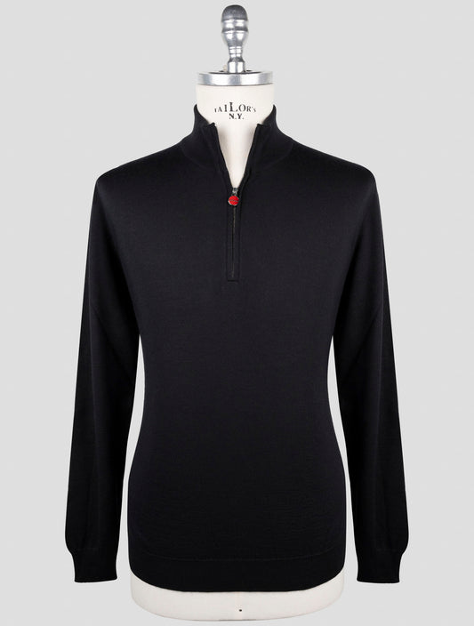 Kiton Black Cashmere Silk Sweater Polo