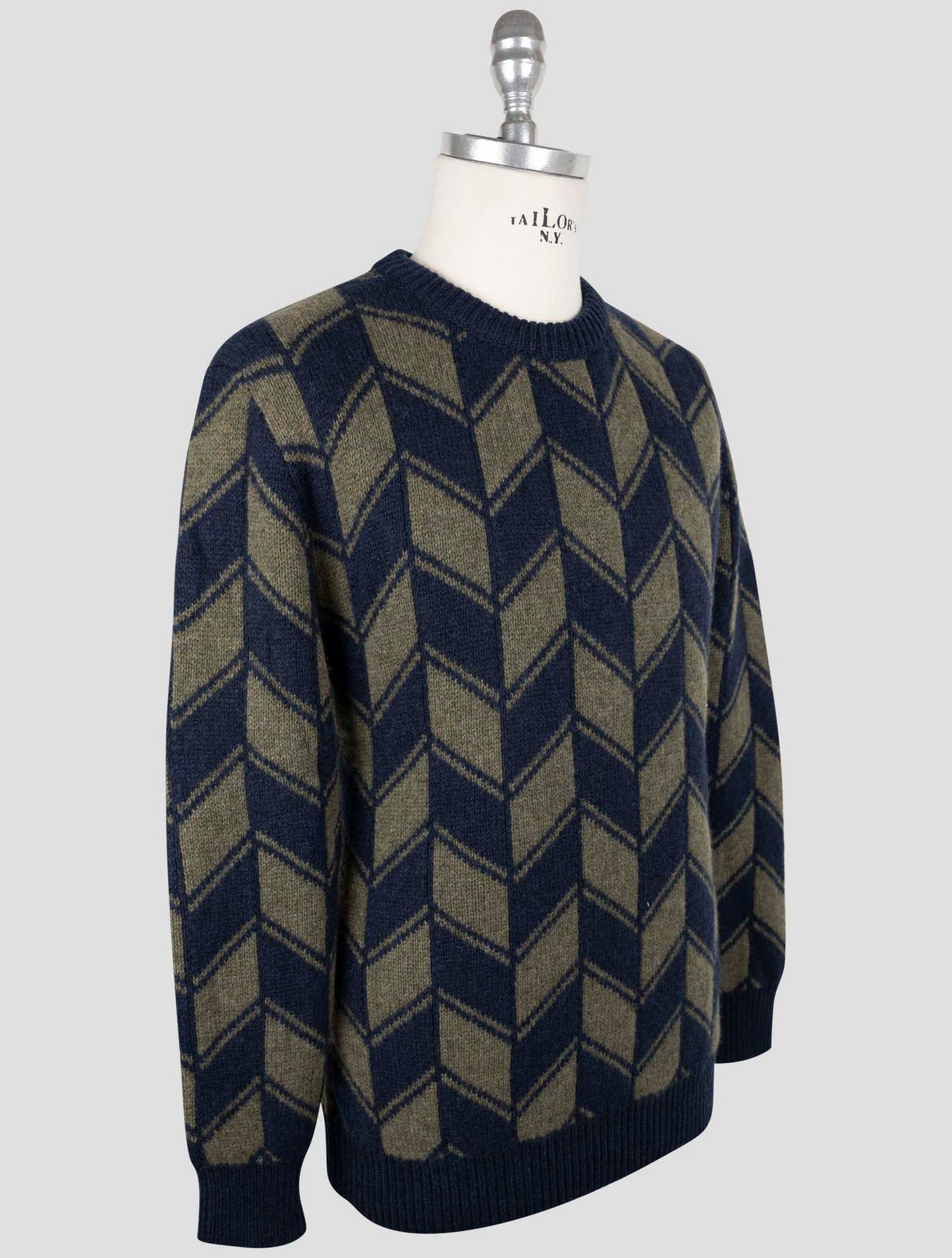 Kiton Blue Green Cashmere Sweater Crewneck