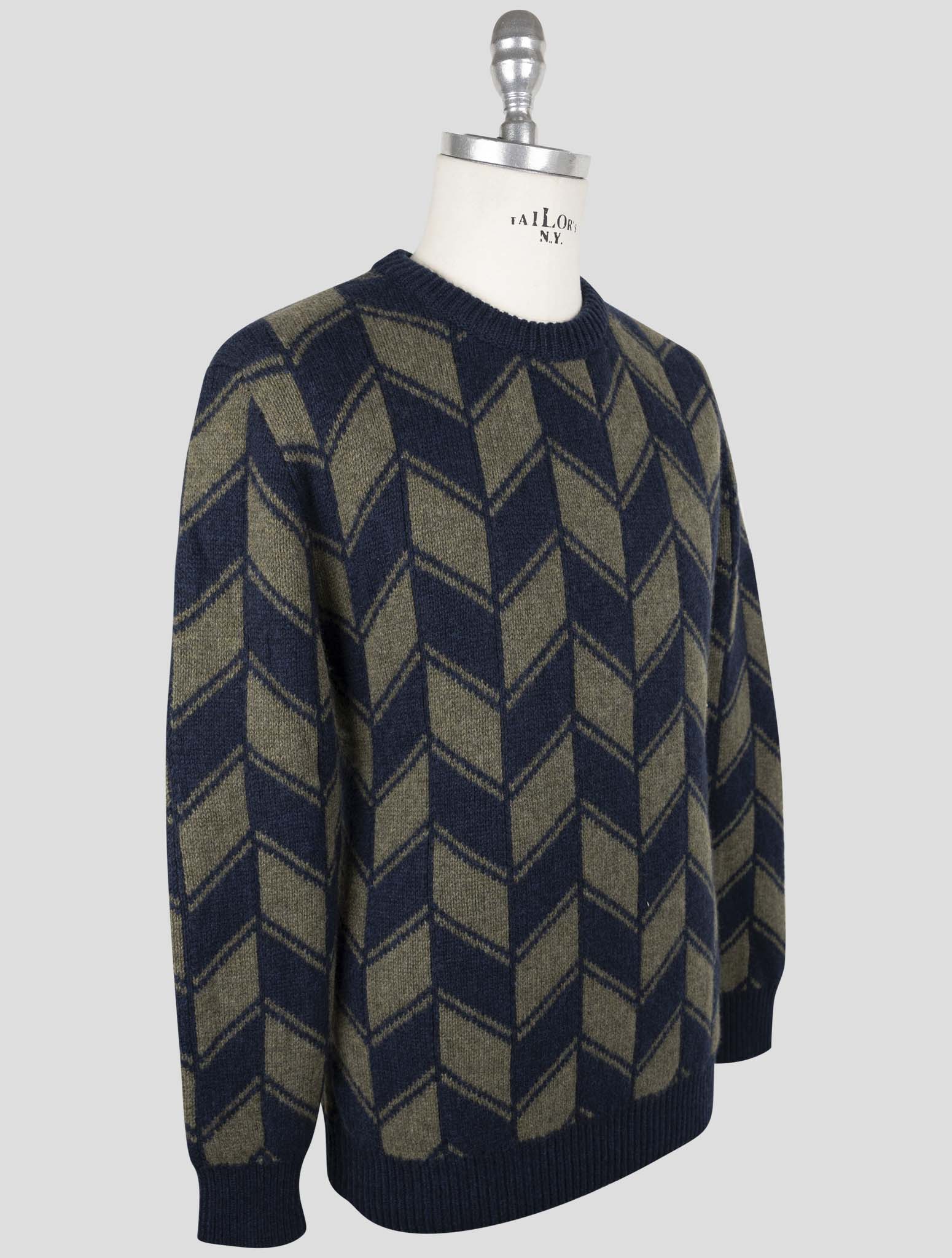 Kiton Blue Green Cashmere Sweater Crewneck