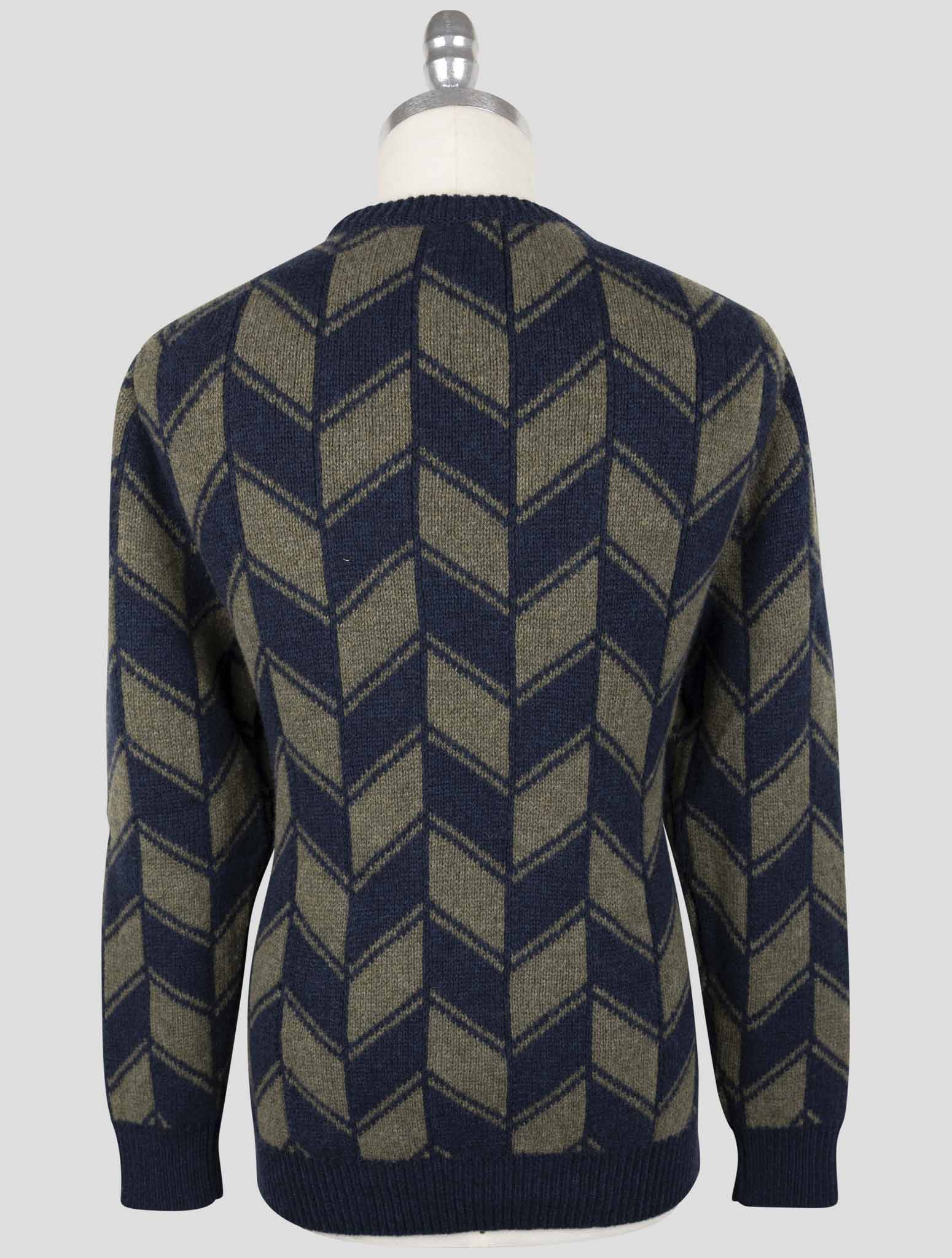 Kiton Blue Green Cashmere Sweater Crewneck