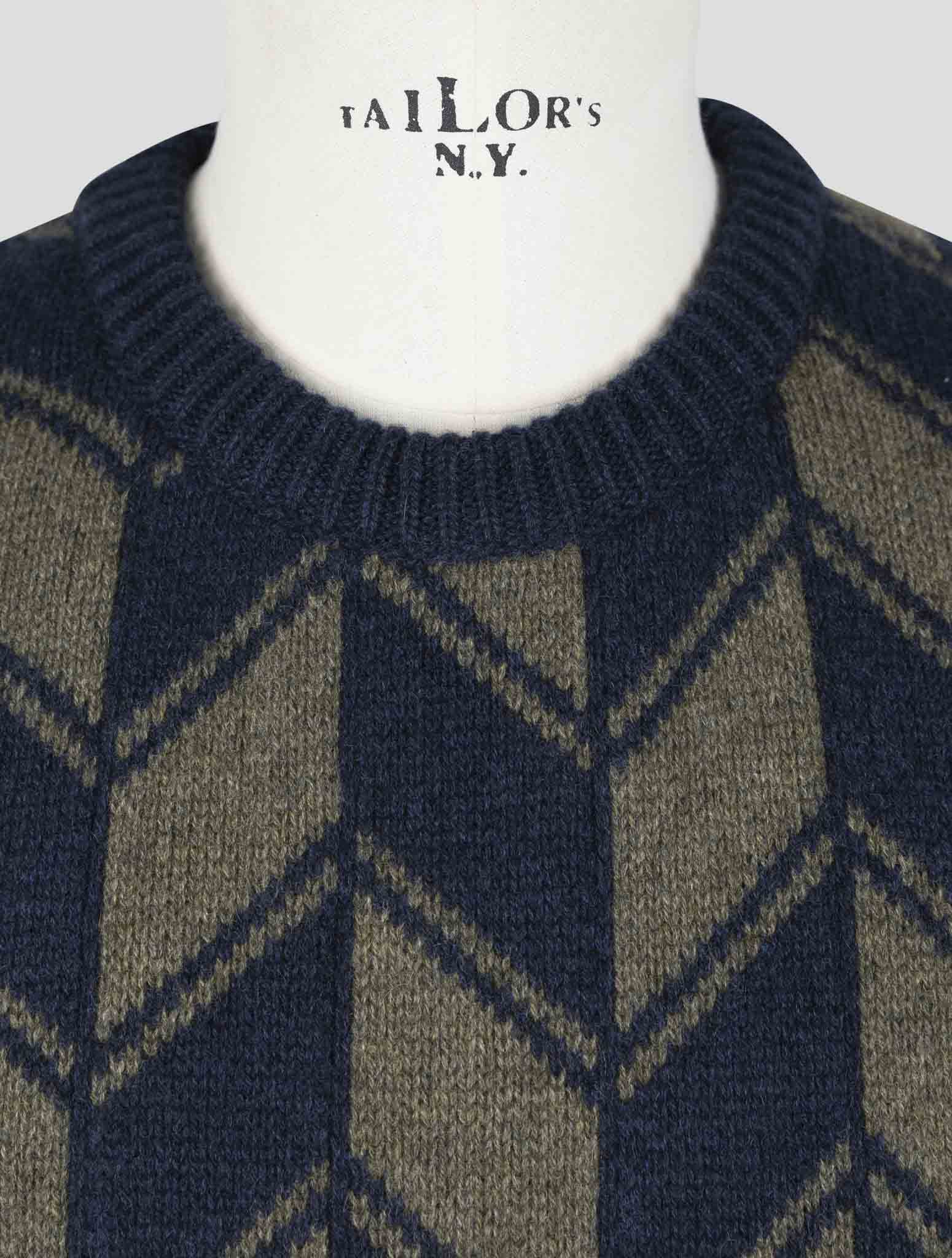 Kiton Blue Green Cashmere Sweater Crewneck