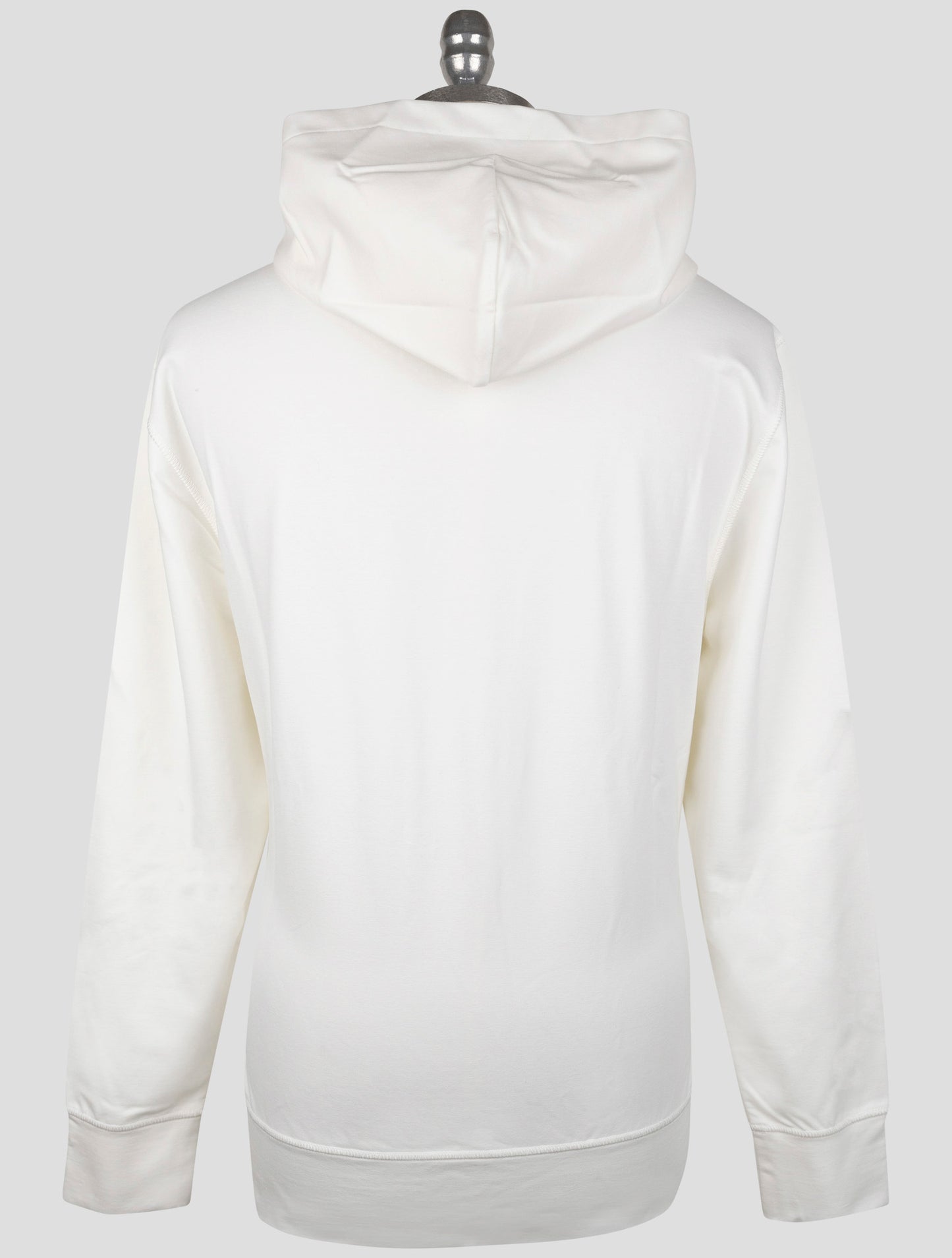 Kiton White Cotton Sweater Hoodie