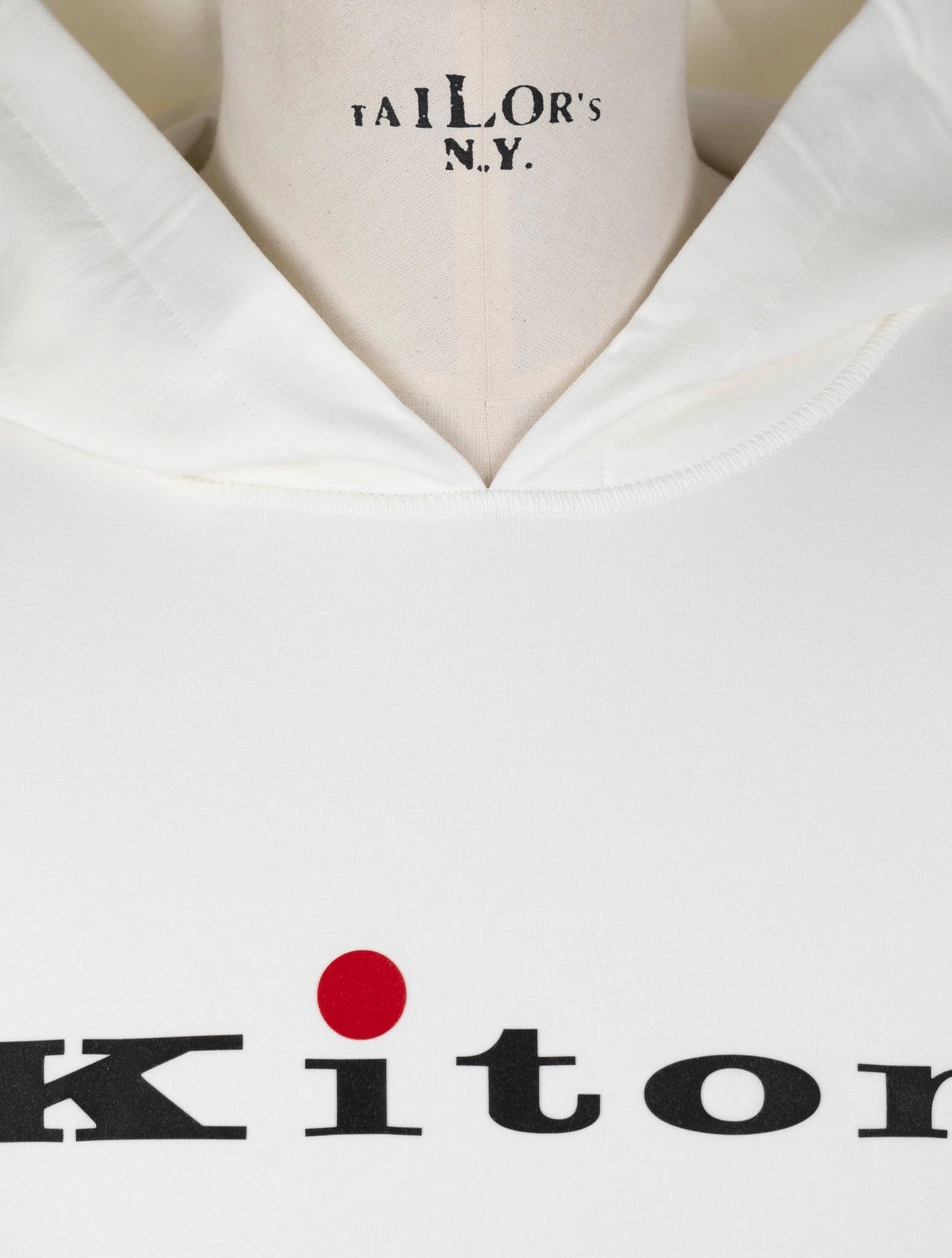 Kiton White Cotton Sweater Hoodie