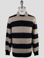 Kiton Beige Blue Cashmere Sweater Polo