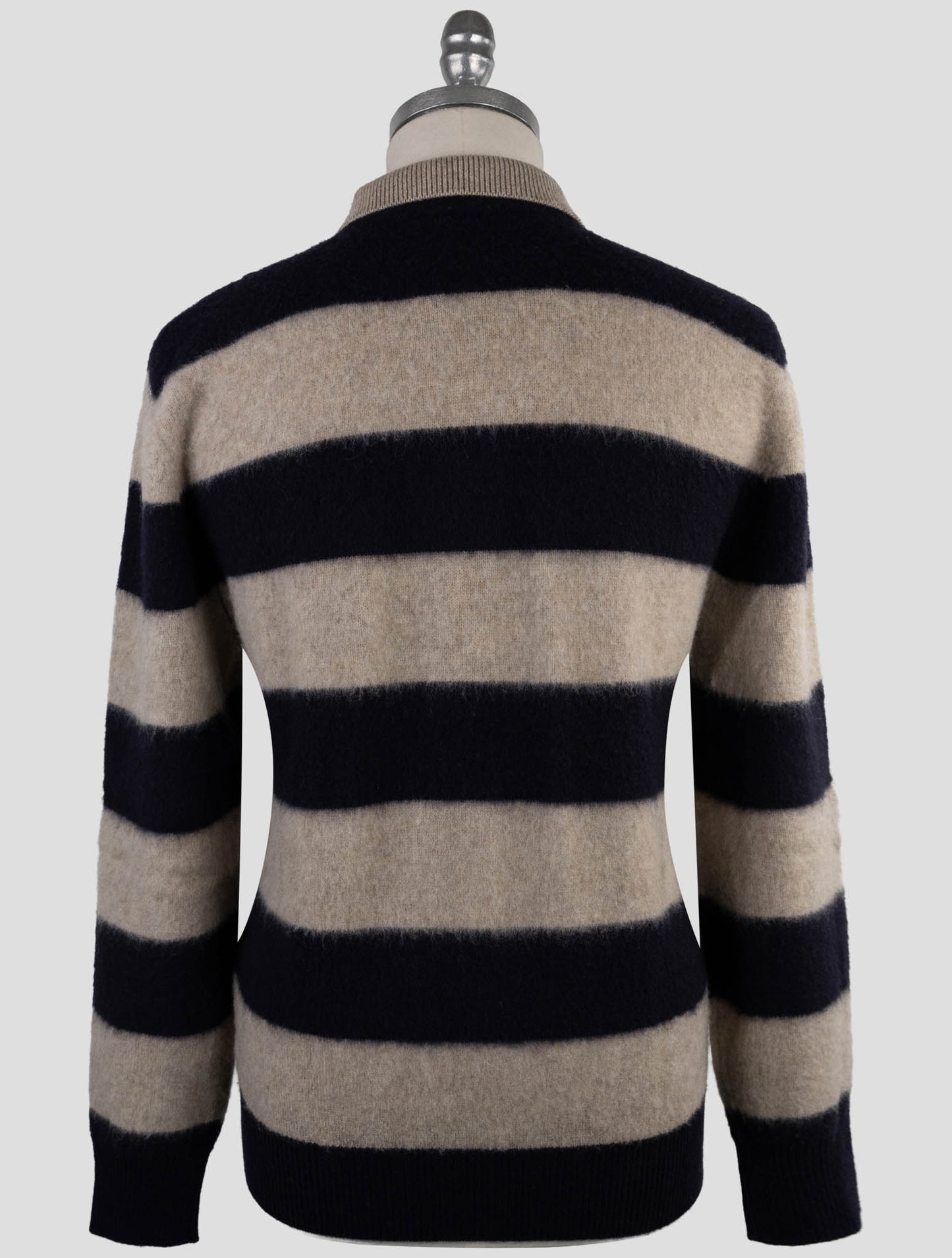 Kiton Beige Blue Cashmere Sweater Polo