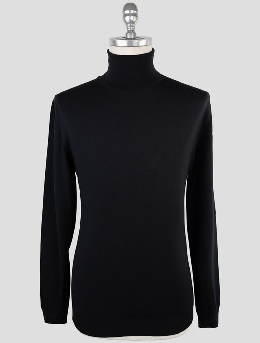 Kiton Black Wool Sweater Turtleneck