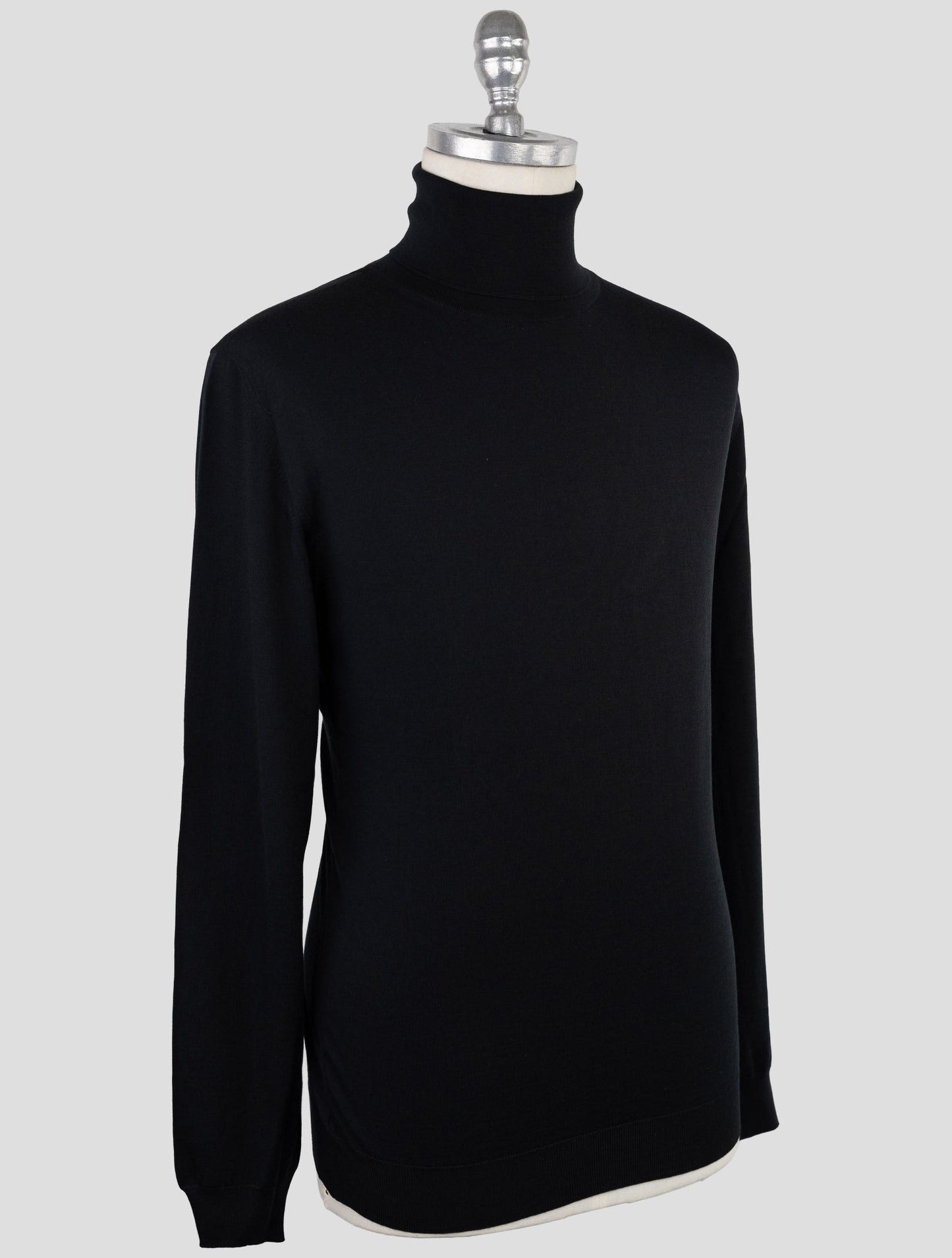 Kiton Black Wool Sweater Turtleneck