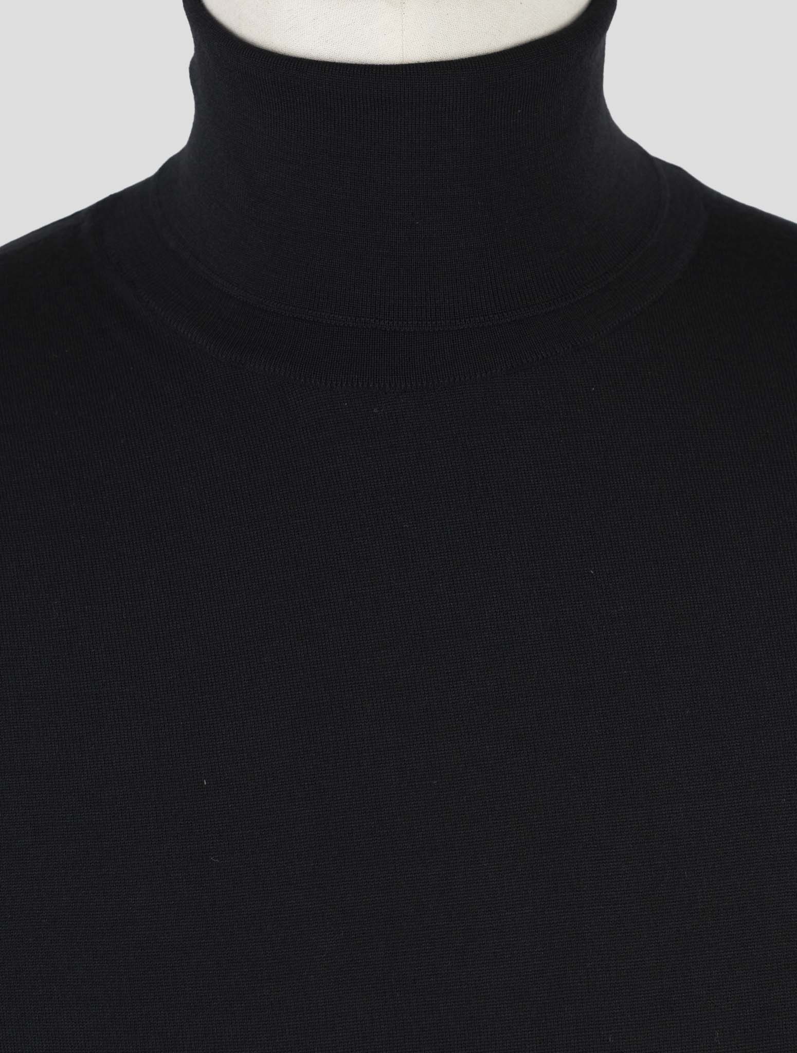 Kiton Black Wool Sweater Turtleneck