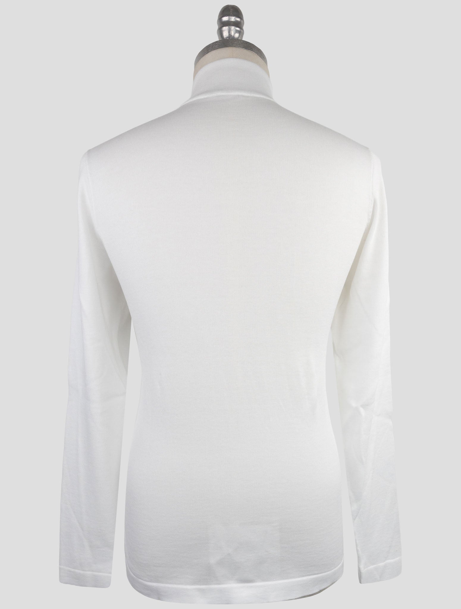 Kiton White Cotton Sweater Half Zip
