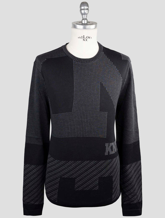 Kiton Knt Black Cotton Sweater Crewneck