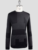 Kiton Knt Black Cotton Sweater Crewneck