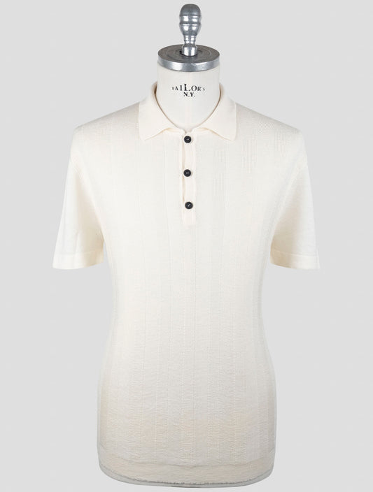 Kiton Knt White Virgin Wool Silk Polo