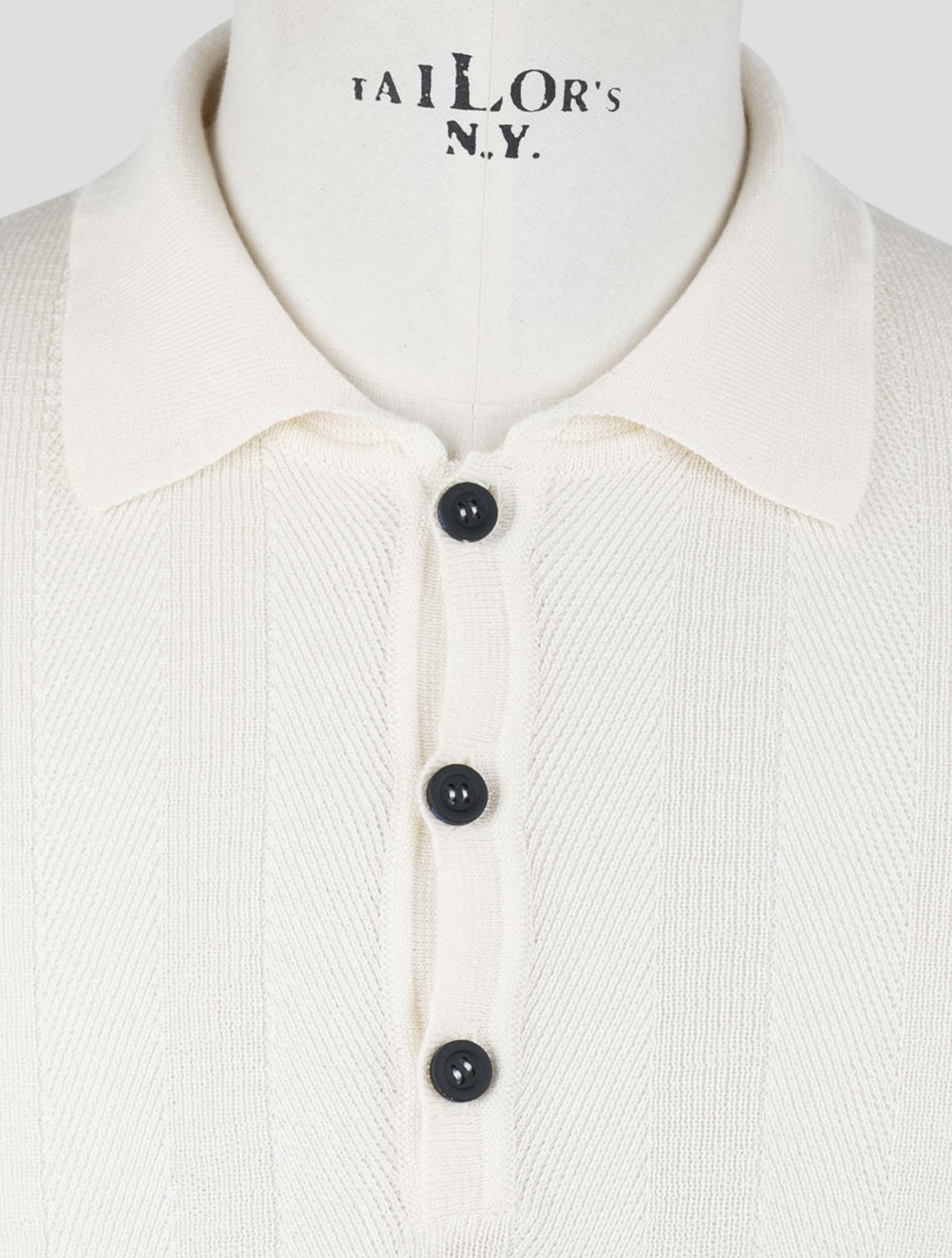 Kiton Knt White Virgin Wool Silk Polo