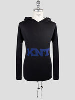 Kiton Knt Black Cotton Sweater Hoodie