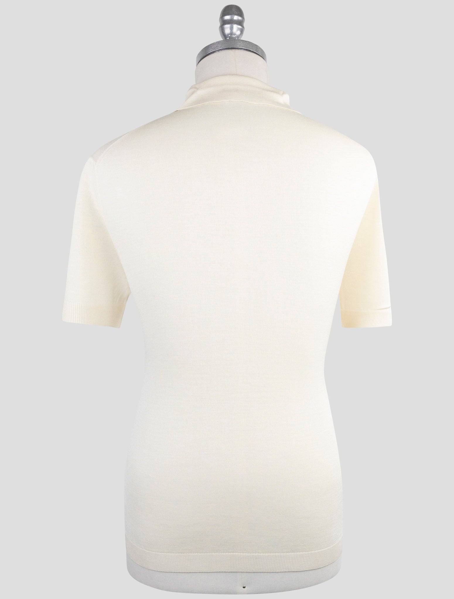 Kiton Knt White Silk Polo