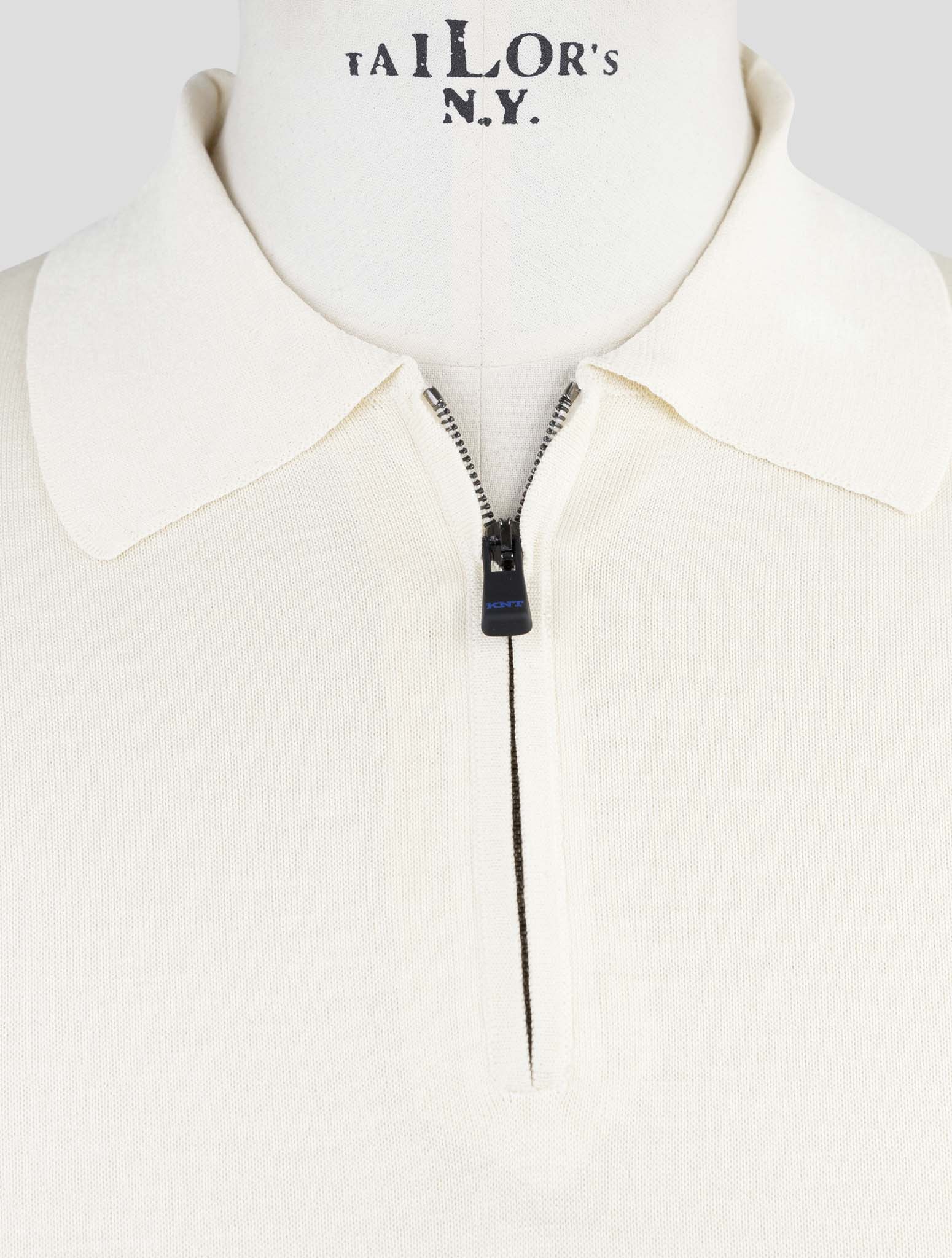 Kiton Knt White Silk Polo