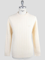Kiton Knt White Virgin Wool Sweater Crewneck