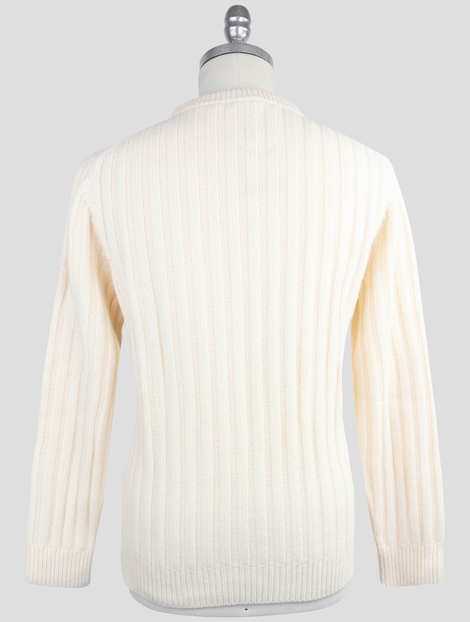 Kiton Knt White Virgin Wool Sweater Crewneck