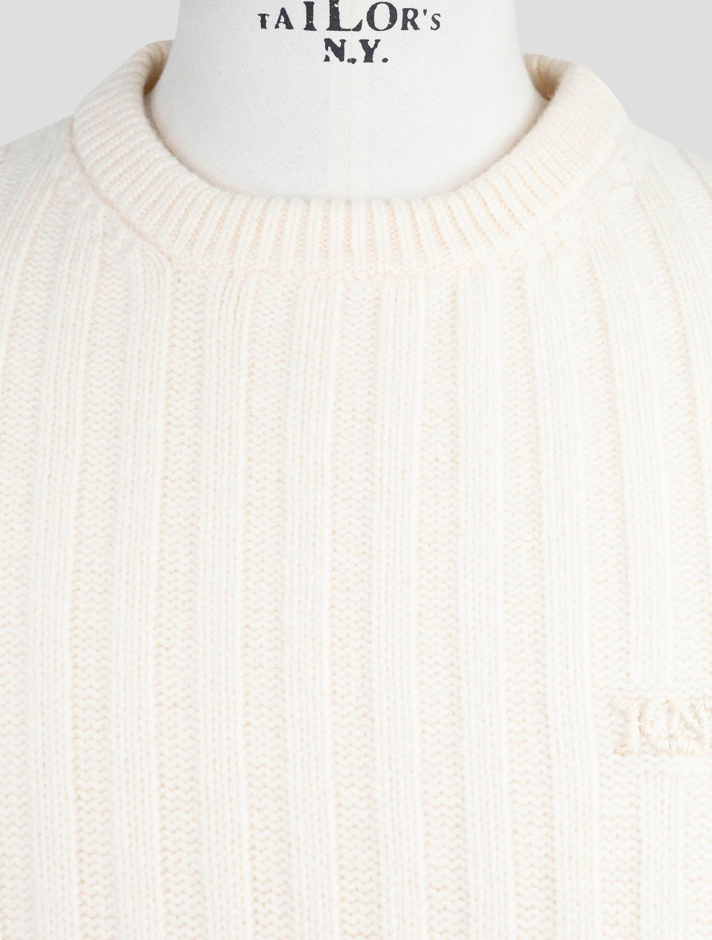 Kiton Knt White Virgin Wool Sweater Crewneck