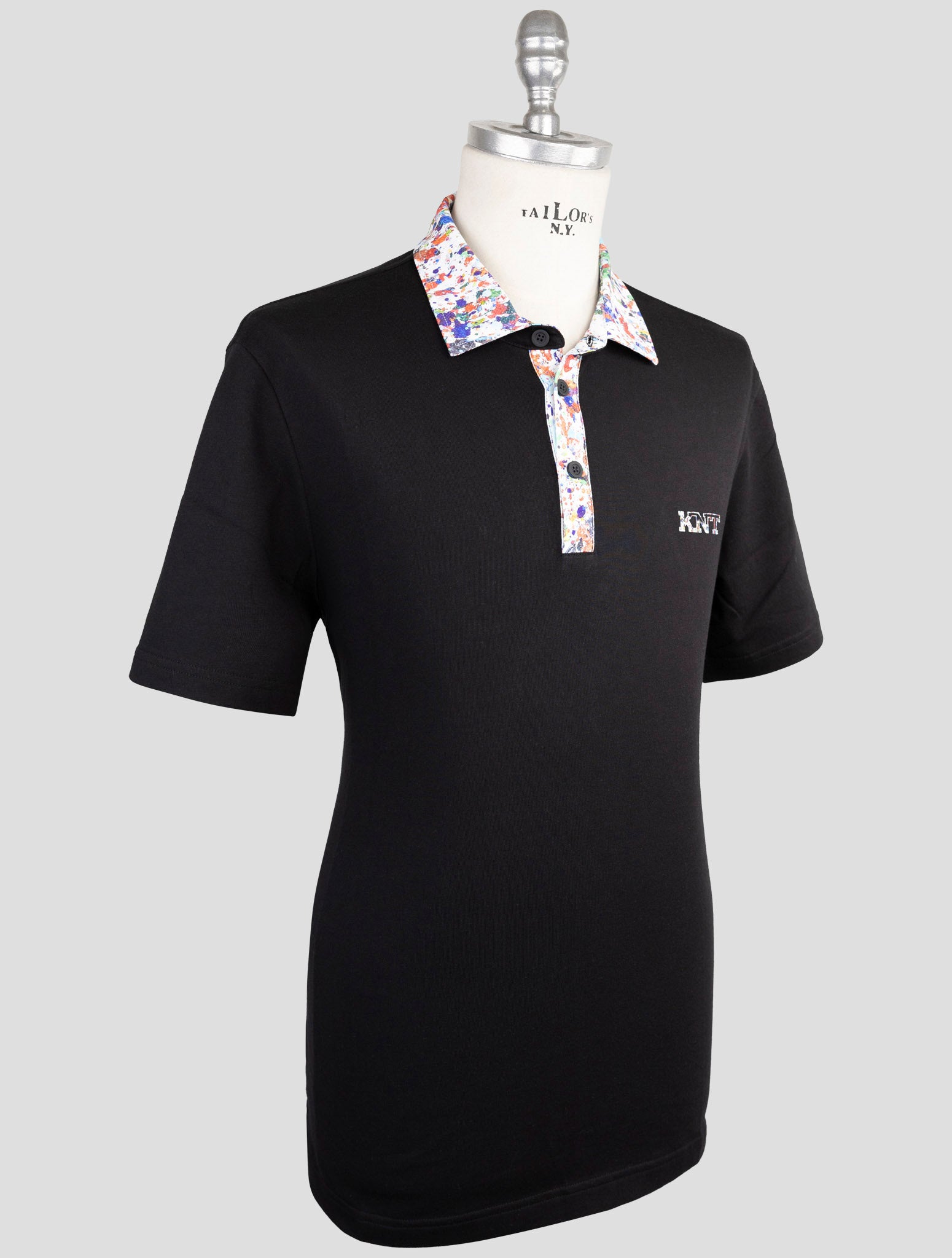 Kiton Knt Black Cotton Polo