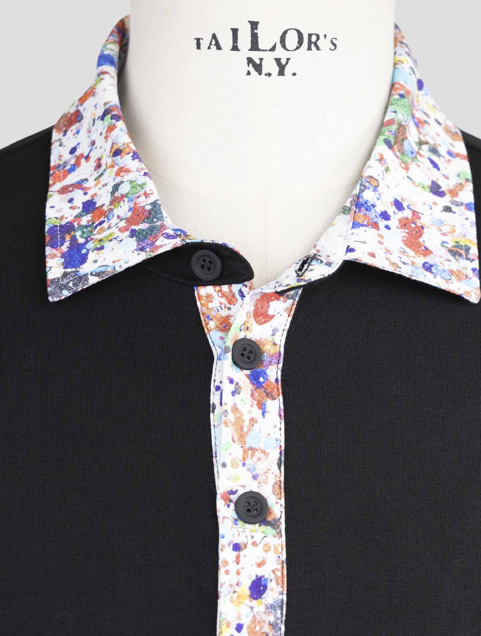 Kiton Knt Black Cotton Polo