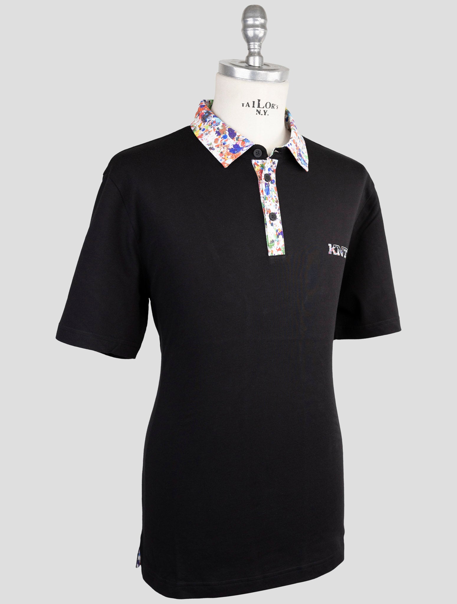 Kiton Knt Black Cotton Polo