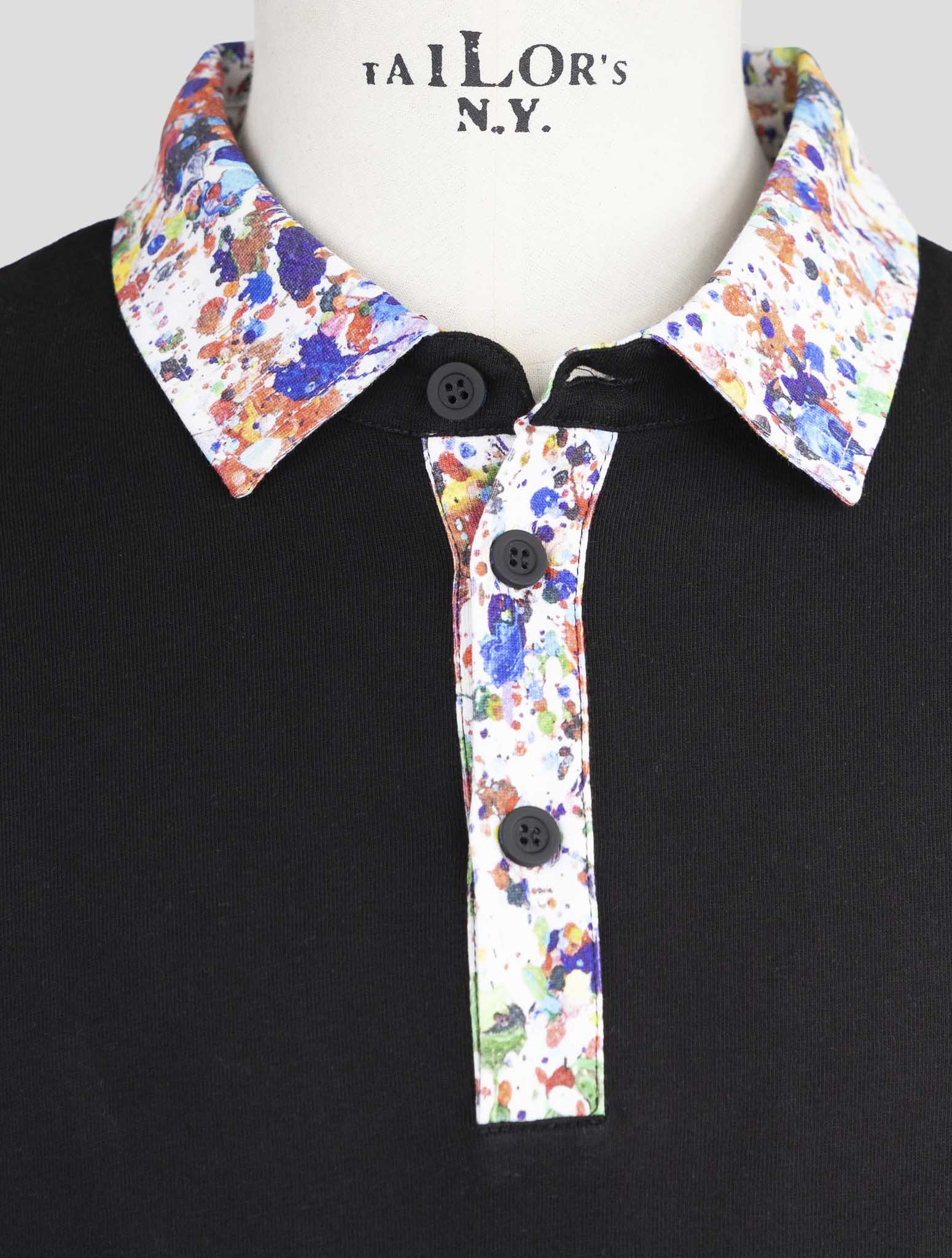 Kiton Knt Black Cotton Polo