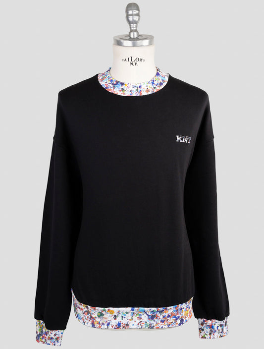 Kiton Knt Black Cotton Sweater Crewneck