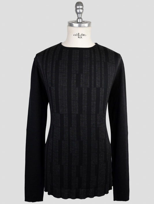Kiton Knt Black Cashmere Wool Sweater Crewneck