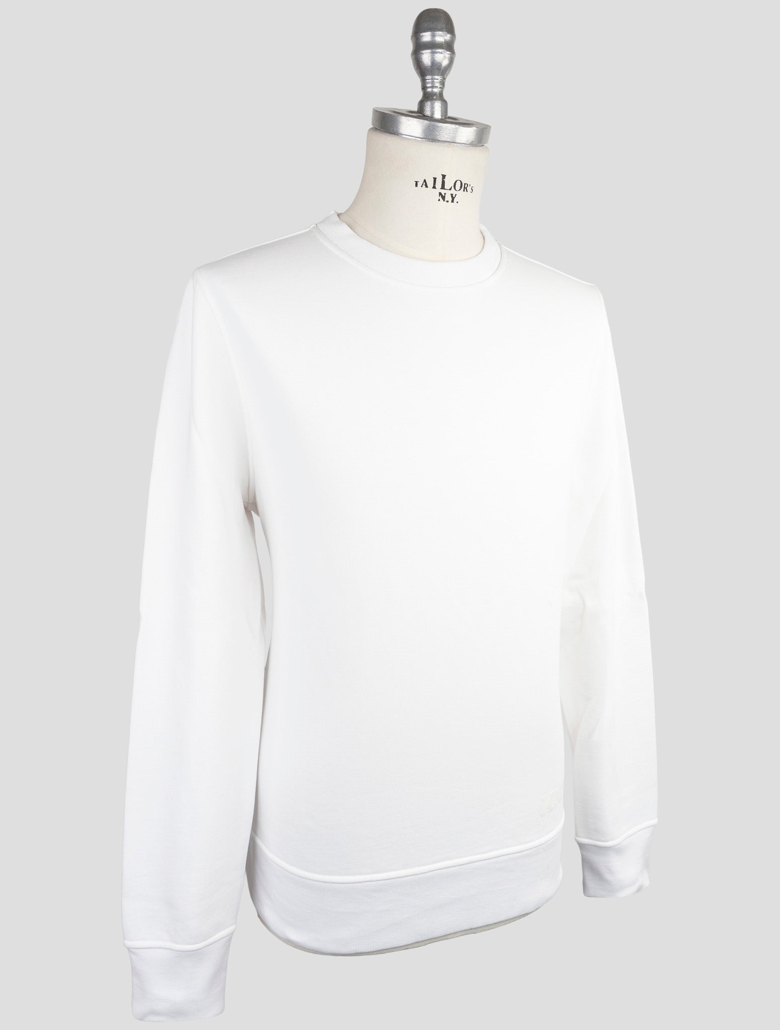 Kiton Knt White Cotton Sweater Crewneck