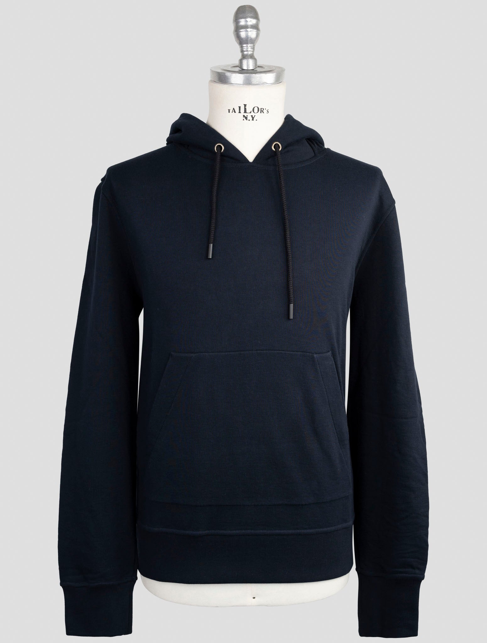 Kiton Knt Blue Cotton Sweater Hoodie