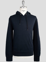 Kiton Knt Blue Cotton Sweater Hoodie