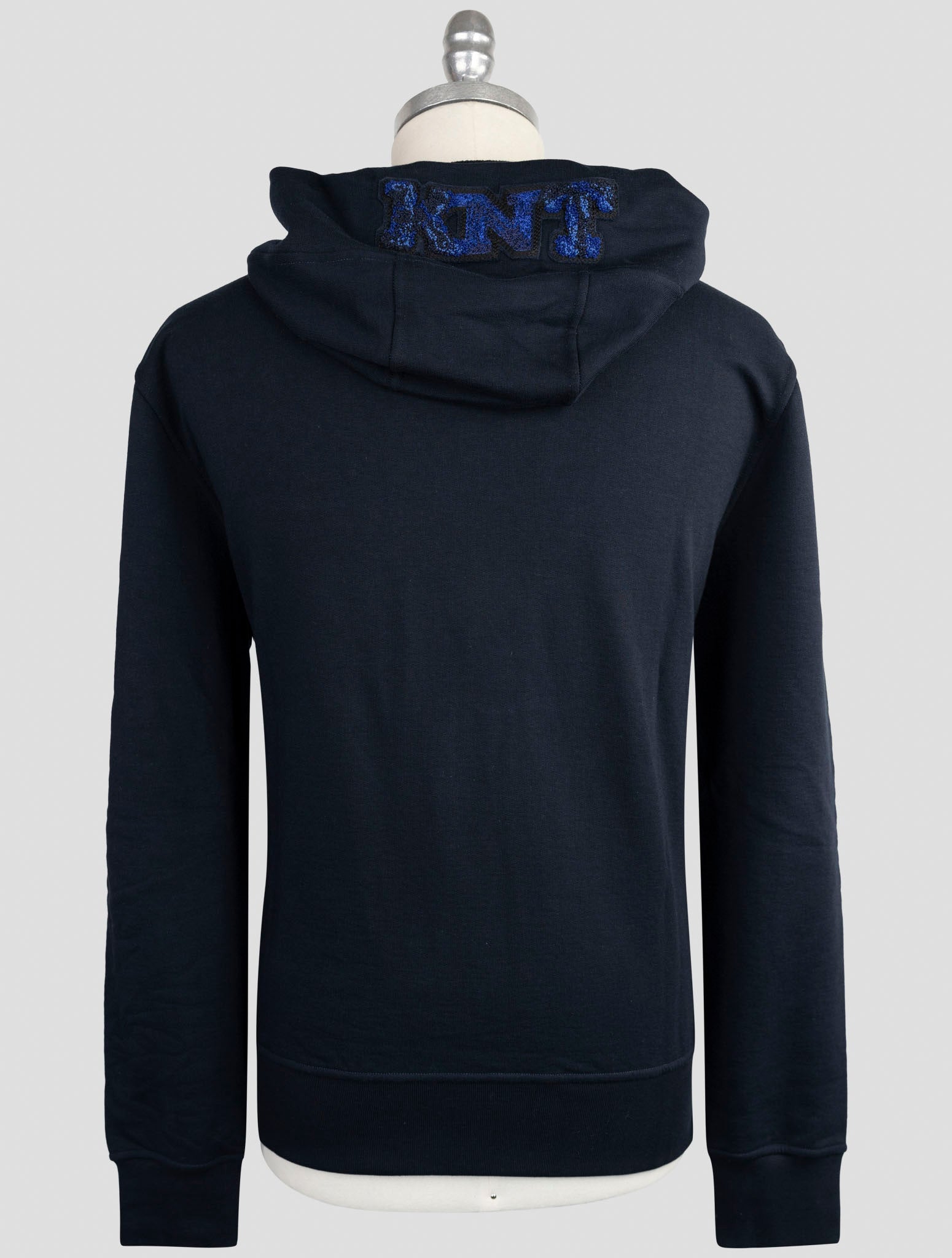 Kiton Knt Blue Cotton Sweater Hoodie