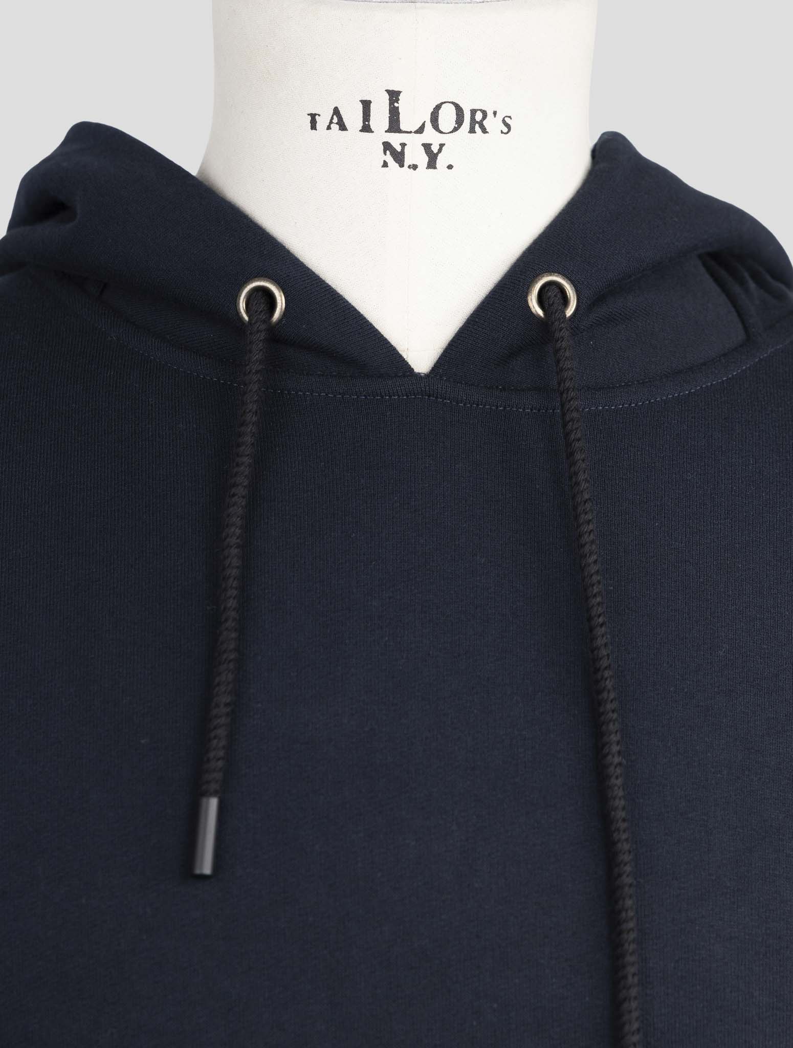 Kiton Knt Blue Cotton Sweater Hoodie