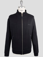 Kiton Knt Blue Cotton Sweater Full Zip