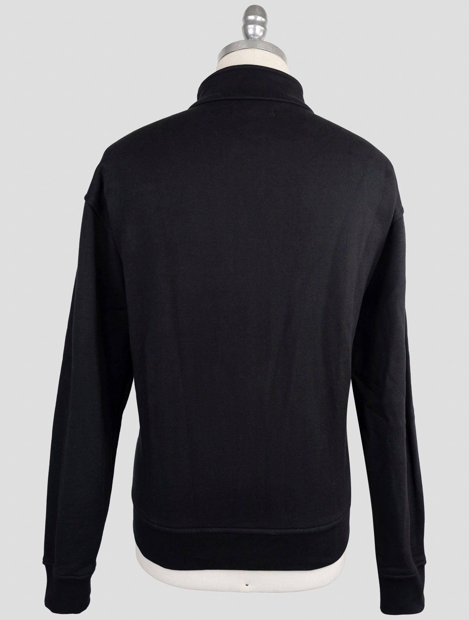 Kiton Knt Blue Cotton Sweater Full Zip